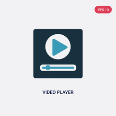 Wall Mural - two color video player vector icon from social media marketing concept. isolated blue video player vector sign symbol can be use for web, mobile and logo. eps 10