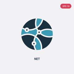 two color net vector icon from social media marketing concept. isolated blue net vector sign symbol can be use for web, mobile and logo. eps 10