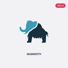 two color mammoth vector icon from stone age concept. isolated blue mammoth vector sign symbol can be use for web, mobile and logo. eps 10