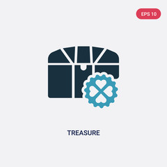 Poster - two color treasure vector icon from success concept. isolated blue treasure vector sign symbol can b