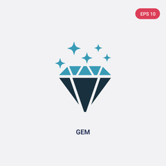 Wall Mural - two color gem vector icon from success concept. isolated blue gem vector sign symbol can be use for web, mobile and logo. eps 10