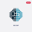 © zaurrahimov - two color big chip vector icon from technology concept. isolated blue big chip vector sign symbol can be use for web, mobile and logo. eps 10