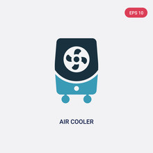 Two Color Air Cooler Vector Icon From Technology Concept. Isolated Blue Air Cooler Vector Sign Symbol Can Be Use For Web, Mobile And Logo. Eps 10