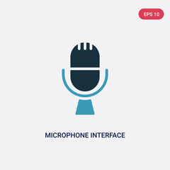 Wall Mural - two color microphone interface vector icon from technology concept. isolated blue microphone interface vector sign symbol can be use for web, mobile and logo. eps 10