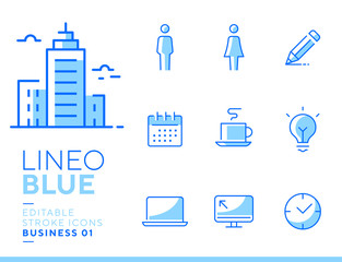 Lineo Blue - Office and Business line icons