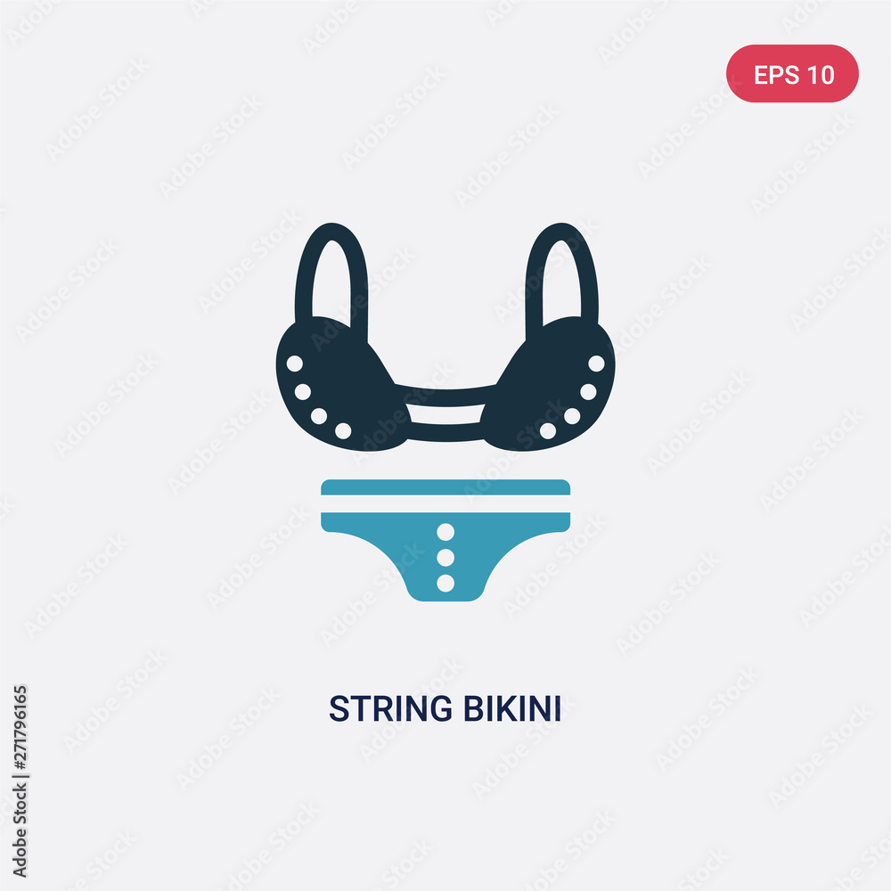 two color string bikini vector icon from woman clothing concept ...
