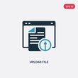 two color upload file vector icon from web hosting concept. isolated blue upload file vector sign symbol can be use for web, mobile and logo. eps 10