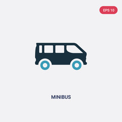 Wall Mural - two color minibus vector icon from transportation concept. isolated blue minibus vector sign symbol can be use for web, mobile and logo. eps 10