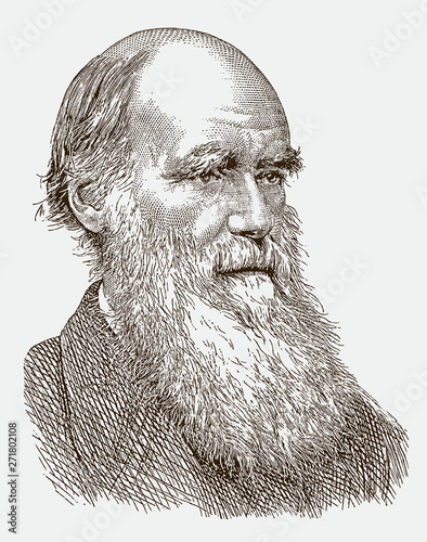 Fotografía Historical portrait of Charles Darwin the famous scientist with a long beard
