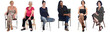 © Curto - group of women sitting on chair on white background