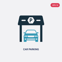 Wall Mural - two color car parking vector icon from transport concept. isolated blue car parking vector sign symbol can be use for web, mobile and logo. eps 10