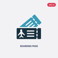 Wall Mural - two color boarding pass vector icon from travel concept. isolated blue boarding pass vector sign symbol can be use for web, mobile and logo. eps 10