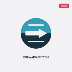 two color forward button vector icon from user interface concept. isolated blue forward button vector sign symbol can be use for web, mobile and logo. eps 10