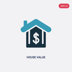 Wall Mural - two color house value vector icon from user interface concept. isolated blue house value vector sign symbol can be use for web, mobile and logo. eps 10