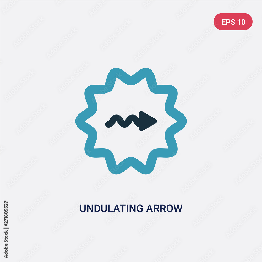 two color undulating arrow vector icon from user interface concept ...