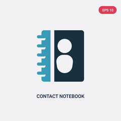 Wall Mural - two color contact notebook vector icon from user interface concept. isolated blue contact notebook vector sign symbol can be use for web, mobile and logo. eps 10