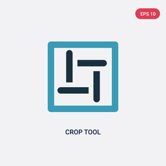 Poster - two color crop tool vector icon from user interface concept. isolated blue crop tool vector sign sym