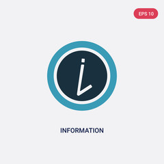 two color information vector icon from user interface concept. isolated blue information vector sign symbol can be use for web, mobile and logo. eps 10