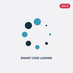 two color binary code loading vector icon from user interface concept. isolated blue binary code loa