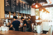 © tong2530 - Blurred background made with Vintage Tones,Coffee shop blur background with Coffee Shop Bar Counter Cafe Restaurant Relaxation Concept.