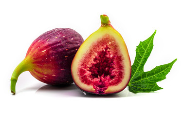 Wall Mural - fresh figs isolated on white background