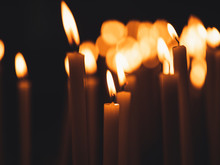 Image Of Many Burning Candles With Shallow Depth Of Field