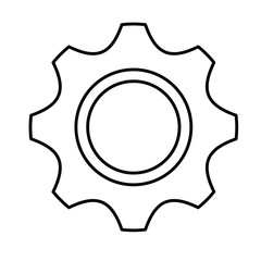 Sticker - gear machine settings isolated icon