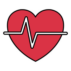 Sticker - heart cardio medical isolated icon