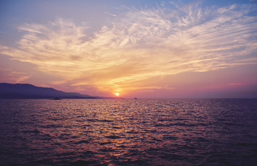 Sticker - beautiful sunset on the sea