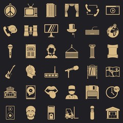 Poster - Hardware tech icons set. Simple set of 36 hardware tech vector icons for web for any design