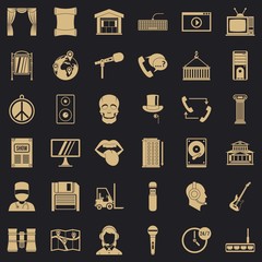 Poster - Hardware equipment icons set. Simple set of 36 hardware equipment vector icons for web for any design