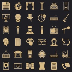 Poster - Technique icons set. Simple set of 36 technique vector icons for web for any design