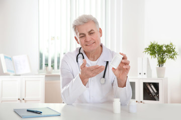 Wall Mural - Doctor consulting patient using video chat in clinic, view from web camera