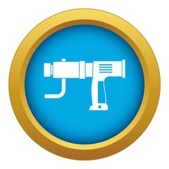 Poster - Hand drill icon blue vector isolated on white background for any design