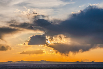 Wall Mural - Colorful Sunset Over Albuquerque New Mexico