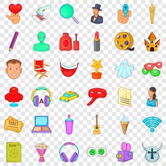Poster - Make up icons set. Cartoon style of 36 make up vector icons for web for any design