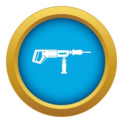 Poster - Electric drill, perforator icon blue vector isolated on white background for any design