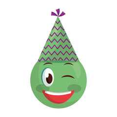 Poster - smiley emoji party hat