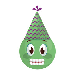 Poster - smiley emoji party hat