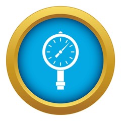Poster - Manometer or pressure gauge icon blue vector isolated on white background for any design