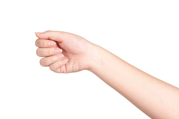 woman hand isolated on white background