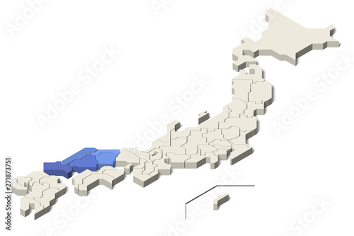 日本地図 中国地方 県別 3d Set 2 Stock Illustration Adobe Stock