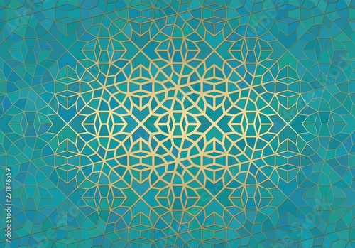 abstract background with islamic ornament arabic geometric texture golden lined tiled motif buy this stock vector and explore similar vectors at adobe stock adobe stock abstract background with islamic