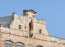 Statue Of Jesus Christ On A Rooftop Of College Des Freres Near The Jaffa Gate In Old City Of Jerusalem, Israel