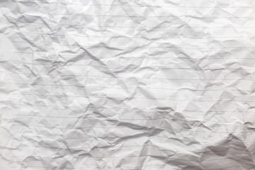 crumpled of white blank paper with line