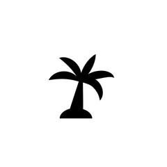 Wall Mural - Black vector single palm tree silhouette icon isolated