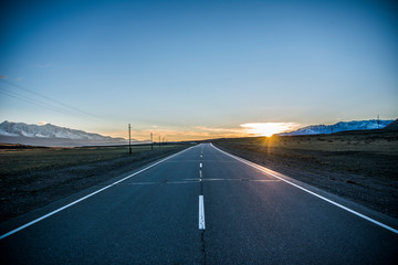 Beautiful Altai road in spring