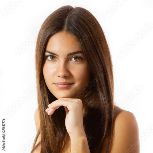 Beauty Feminine Portrait Of Female Face With Healthy Natural Skin