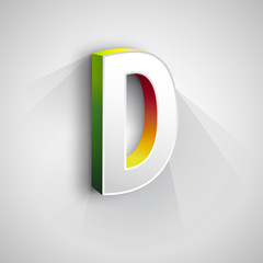 Aufkleber - Abstract Vector Logo Design Template. Creative 3d Concept Icon. Letter D Stylization 