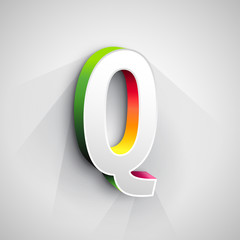Aufkleber - Abstract Vector Logo Design Template. Creative 3d Concept Icon. Letter Q Stylization 